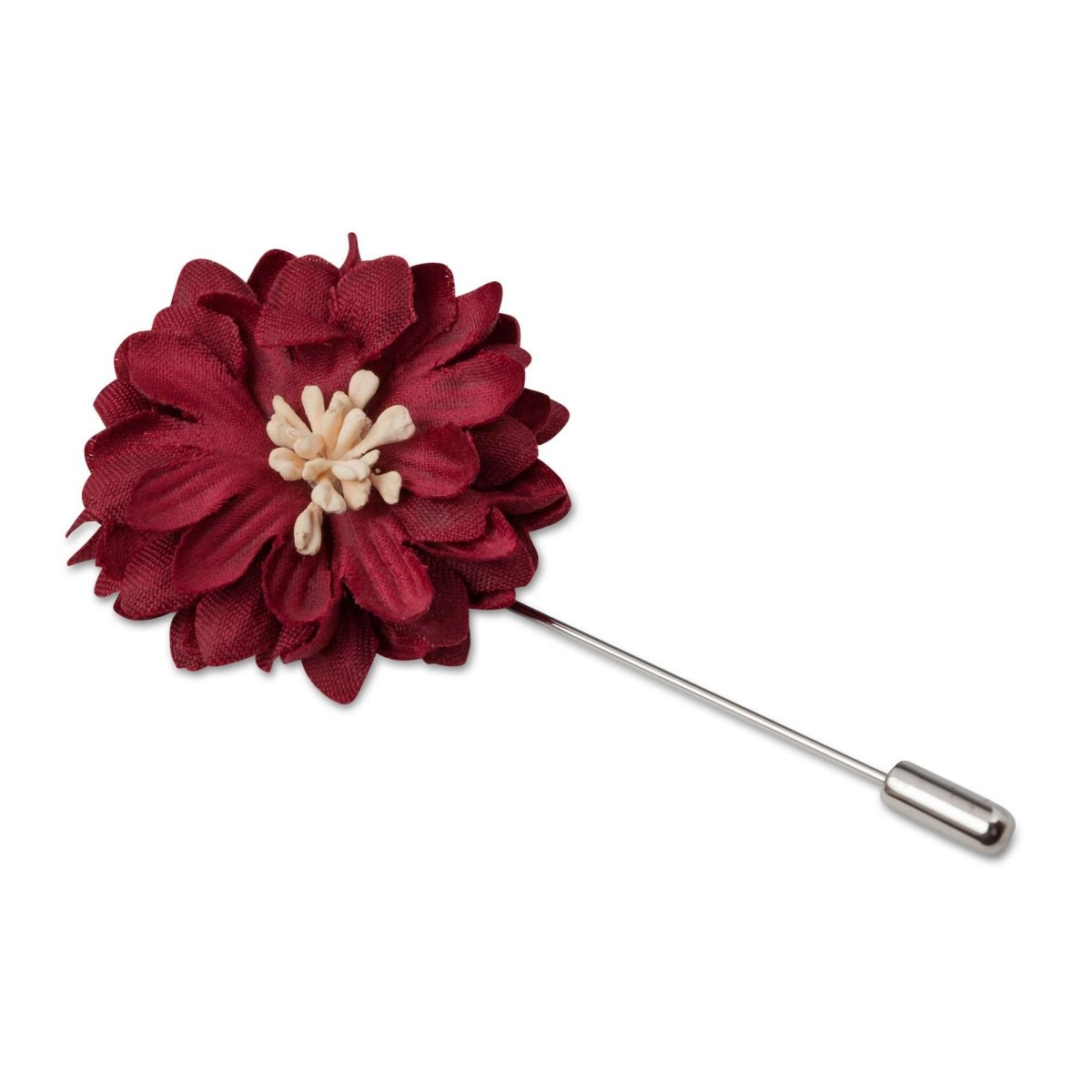 Mensuits Burgundy Flower Lapel Pin