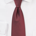 Burgundy Pin Dot Necktie - MenSuits