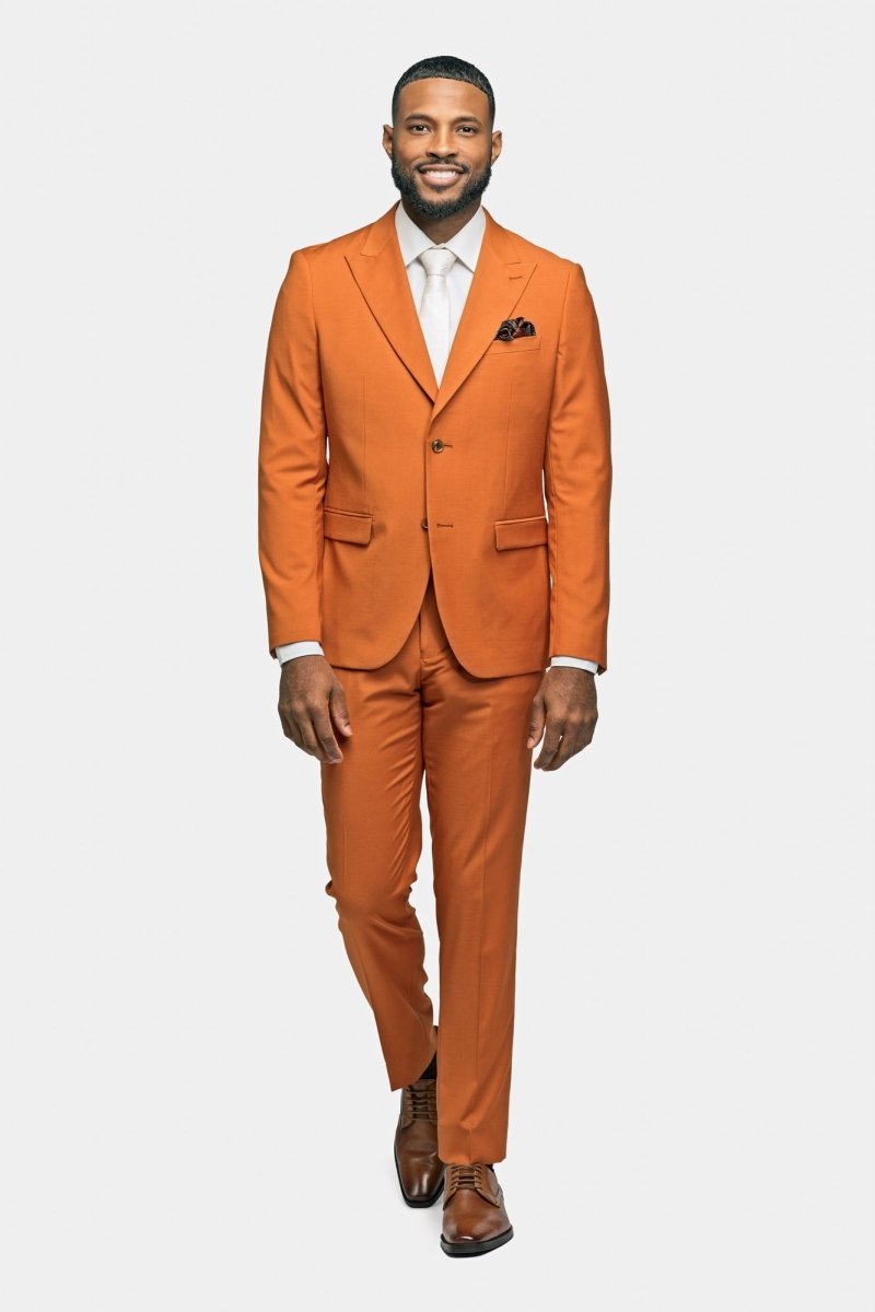 Burnt Orange 2 Button Suit - MenSuits