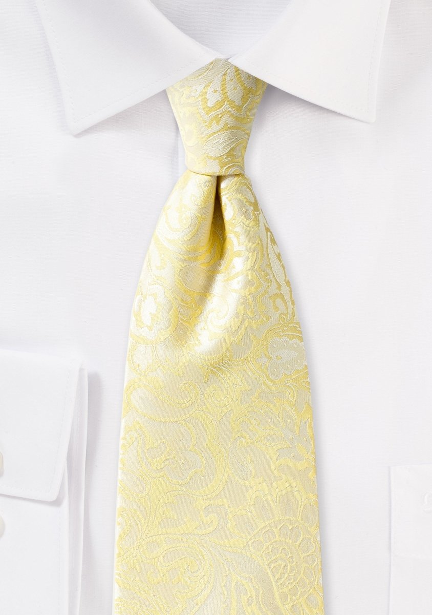 Canary Floral Paisley Necktie - MenSuits