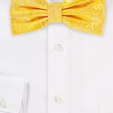 Canary Yellow Proper Paisley Bowtie - MenSuits