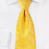 Canary Yellow Proper Paisley Necktie - MenSuits