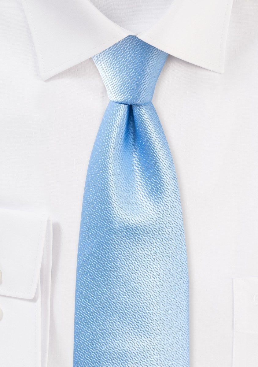 Capri Blue Small Texture Necktie - MenSuits