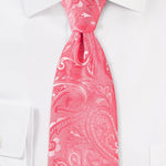 Caribbean Coral Proper Paisley Necktie - MenSuits