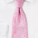 Carnation Pink Proper Paisley Necktie - MenSuits