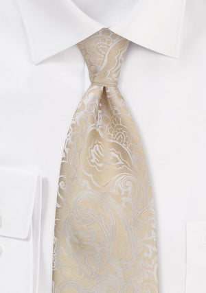 Champagne Floral Paisley Necktie