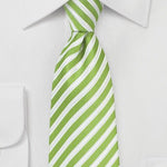 Chartreuse Summer Striped Necktie - MenSuits
