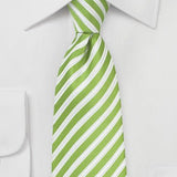 Chartreuse Summer Striped Necktie - MenSuits