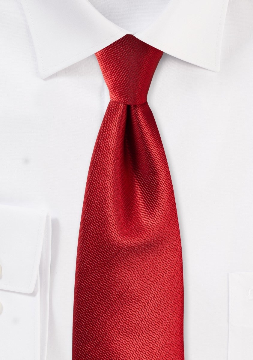Cherry Red Small Texture Necktie - MenSuits