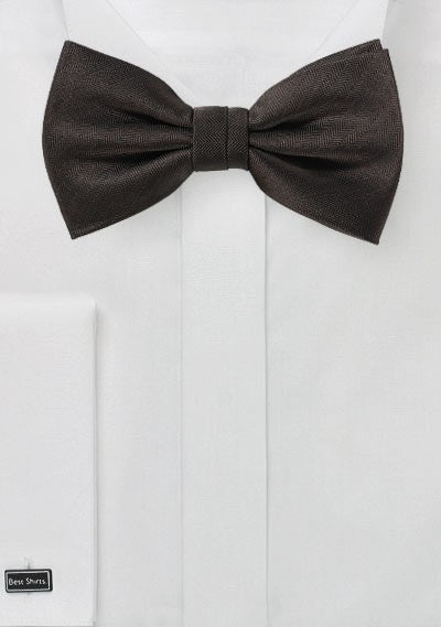 Chocolate Herringbone Bowtie - MenSuits