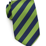 Citrus Green and Navy Repp&Regimental Striped Necktie - MenSuits
