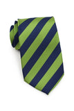 Citrus Green and Navy Repp&Regimental Striped Necktie - MenSuits