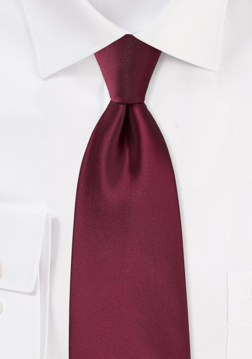 Claret Solid Necktie - MenSuits