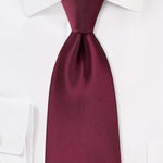 Claret Solid Necktie - MenSuits
