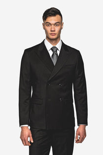 Classic Black Double Breast Suit - MenSuits