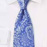 Cobalt Floral Paisley Necktie - MenSuits