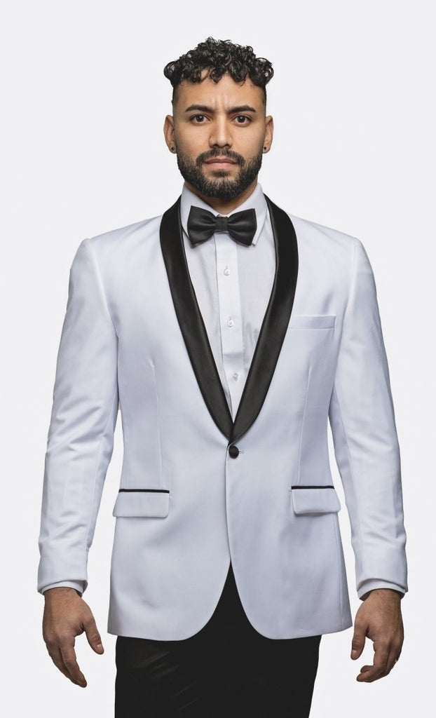 Contrast White Shawl Lapel Tuxedo - MenSuits
