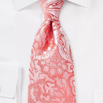 Coral Floral Paisley Necktie - MenSuits