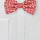 Coral Red Pin Dot Bowtie - MenSuits