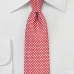 Coral Red Pin Dot Necktie - MenSuits
