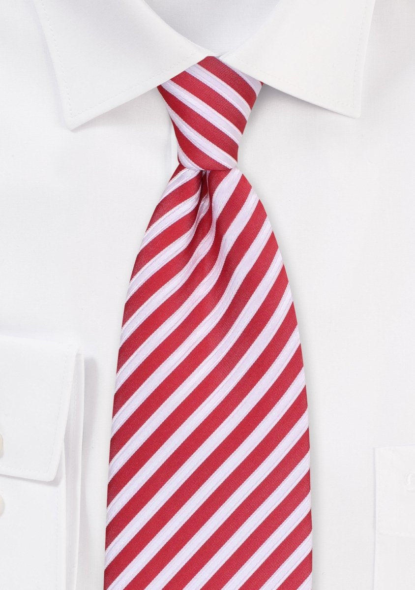 Cranberry Summer Striped Necktie - MenSuits