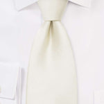 Cream Solid Necktie - MenSuits
