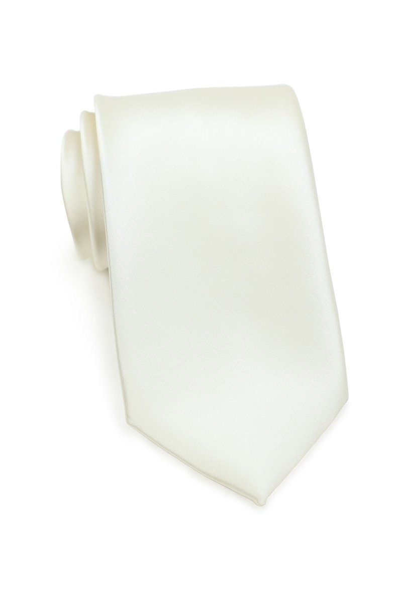 Cream Solid Necktie - MenSuits