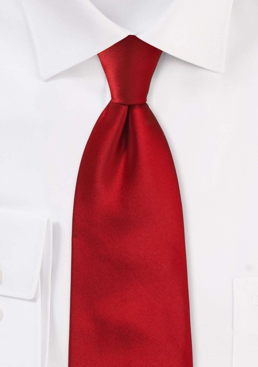 Crimson Solid Necktie - MenSuits