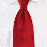 Crimson Solid Necktie - MenSuits