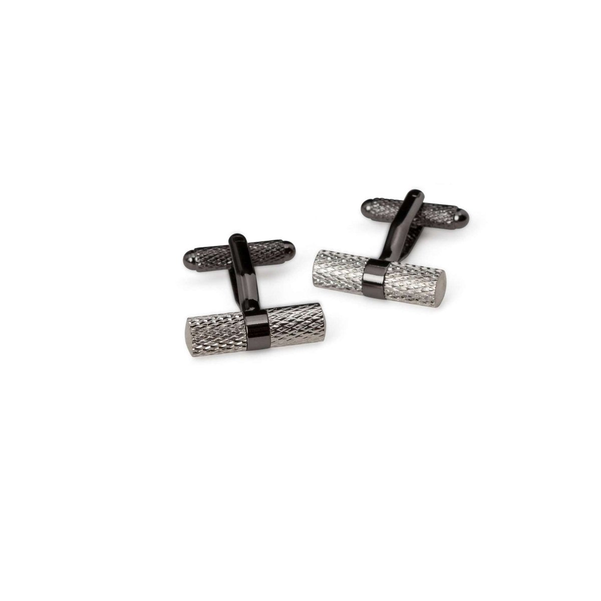 Crystal Bezzled Cylinder Cufflinks - MenSuits