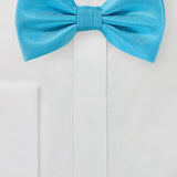 Cyan Blue Herringbone Bowtie - MenSuits