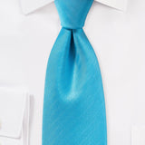 Cyan Blue Herringbone Necktie - MenSuits