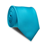 Cyan Solid Necktie - MenSuits