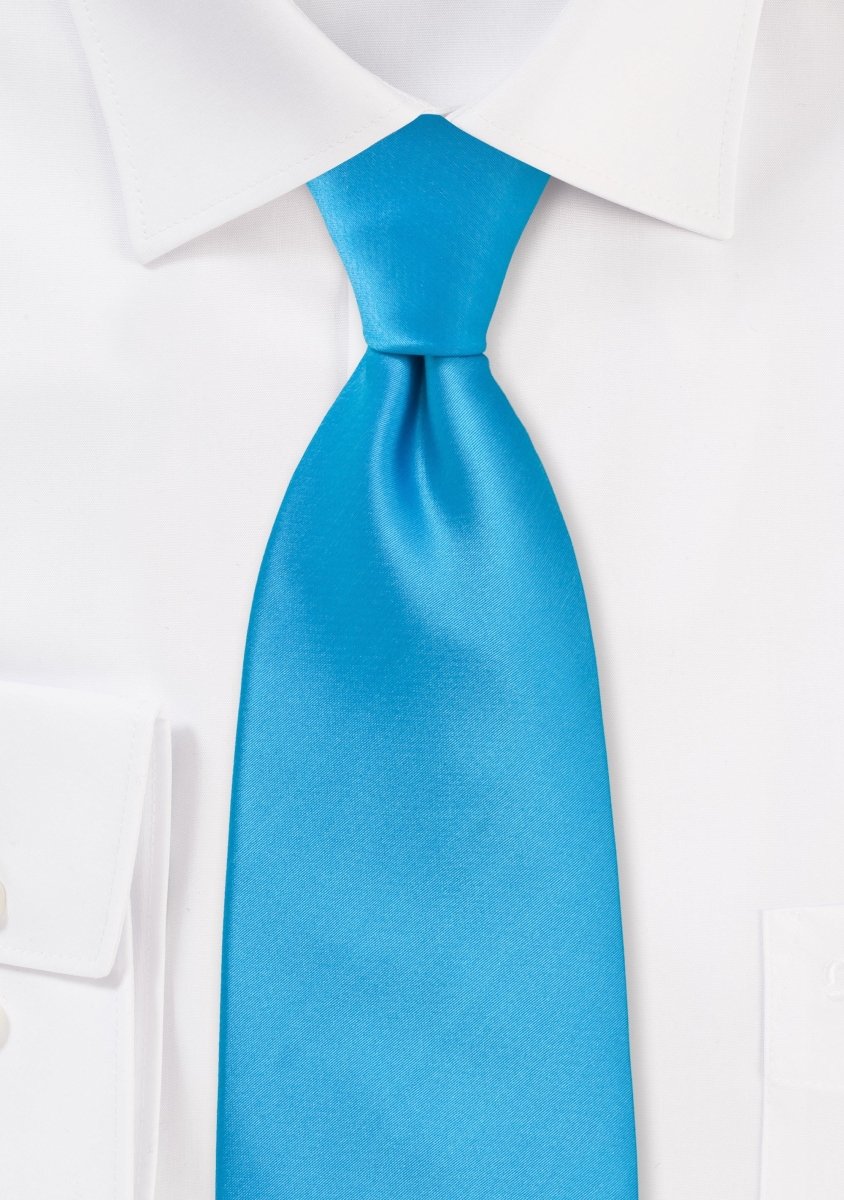 Cyan Solid Necktie - MenSuits