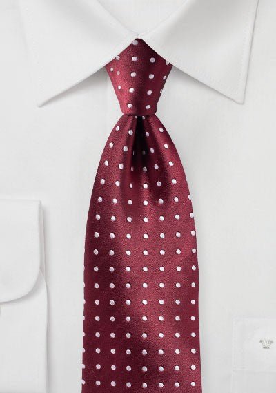 Dark Cherry Polka Dot Necktie - MenSuits