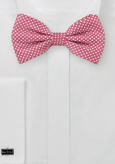 Dark Coral Pin Dot Bowtie - MenSuits