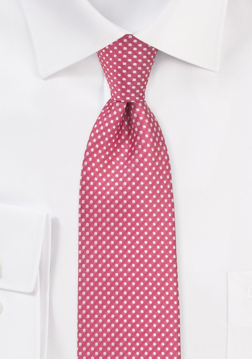 Dark Coral Pin Dot Necktie - MenSuits