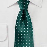 Dark Green Polka Dot Necktie - MenSuits