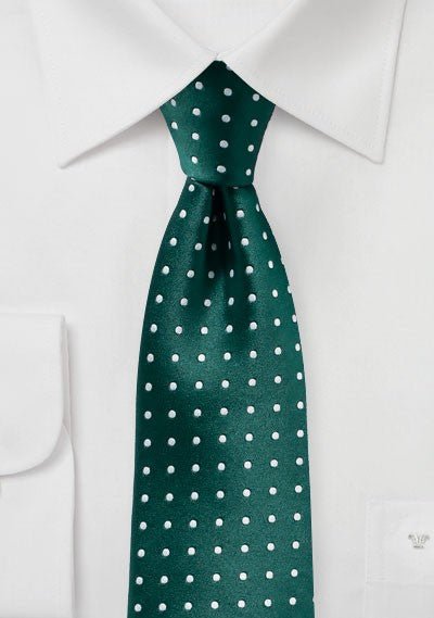 Dark Green Polka Dot Necktie - MenSuits