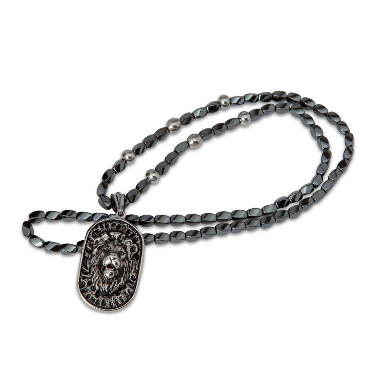 Dark Grey Lion Necklace - MenSuits