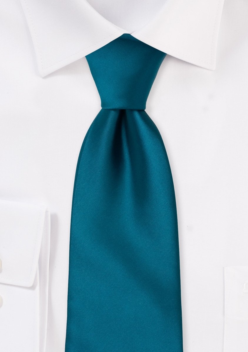 Dark Teal Solid Necktie - MenSuits