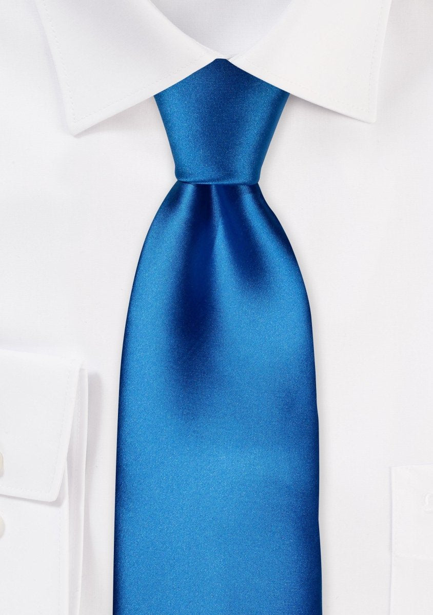 Dodger Blue Solid Necktie - MenSuits