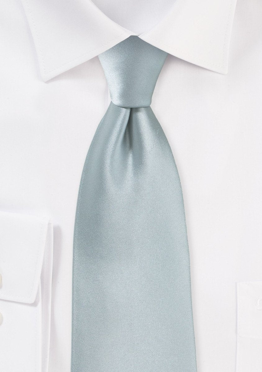 Dove Gray Solid Necktie - MenSuits
