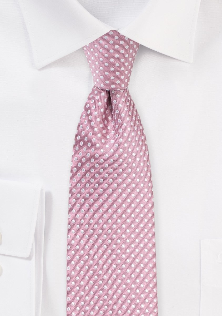 Dusty Rose Pin Dot Necktie - MenSuits