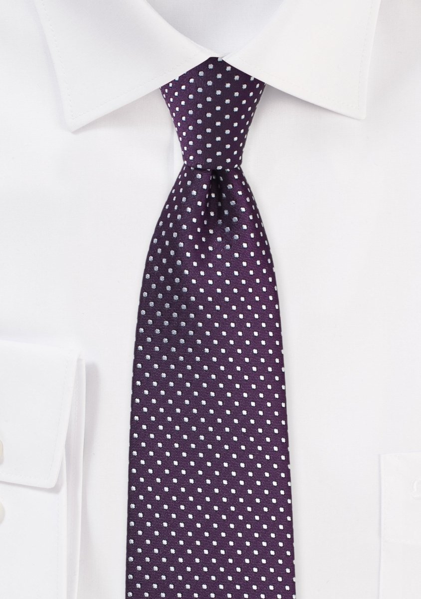 Eggplant Pin Dot Necktie - MenSuits