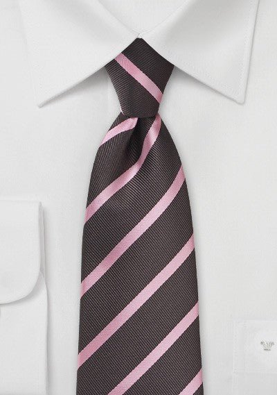 Espresso and Pink Repp&Regimental Striped Bowtie - MenSuits