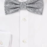 Festive Silver Proper Paisley Bowtie - MenSuits