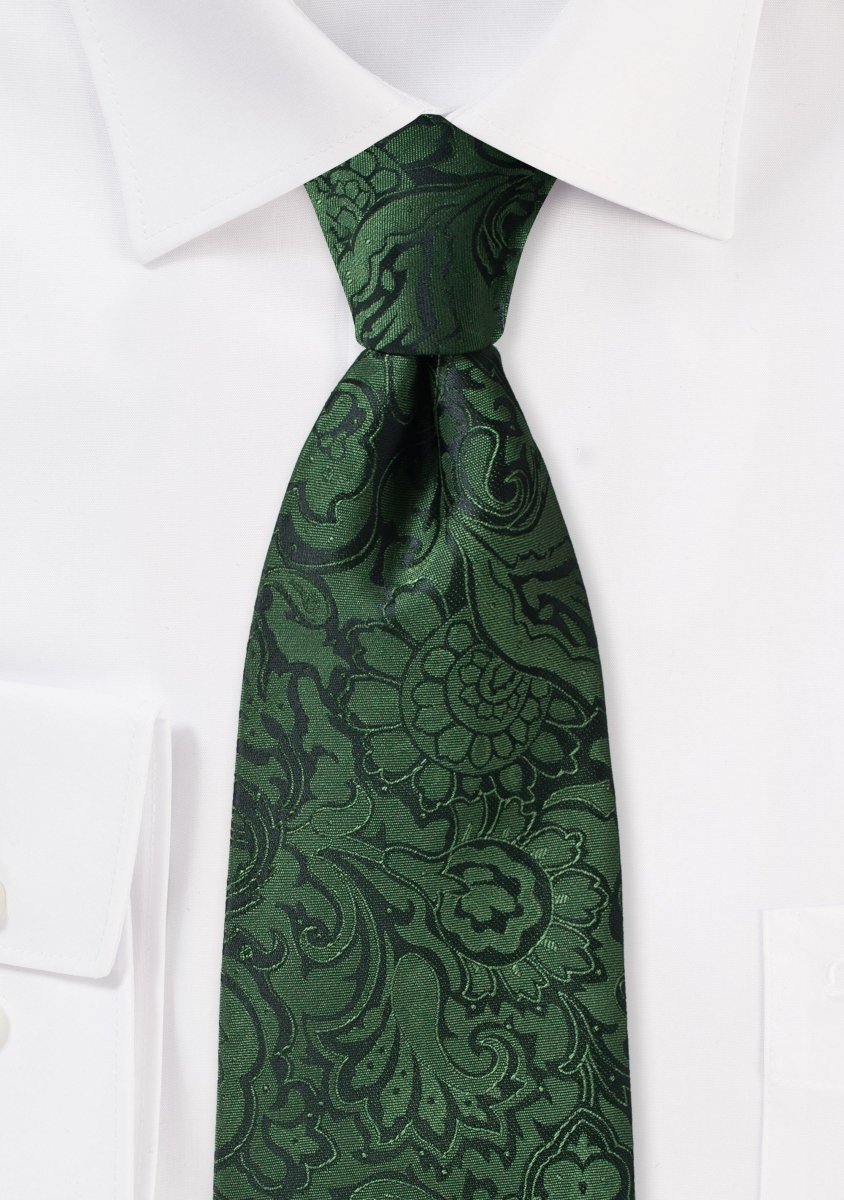 Forest Floral Paisley Necktie - MenSuits