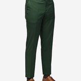 Forest Green Flat-Front Pants - MenSuits
