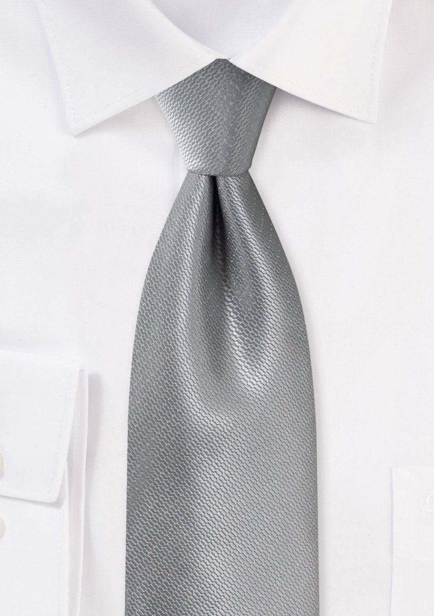Formal Silver Small Texture Necktie - MenSuits